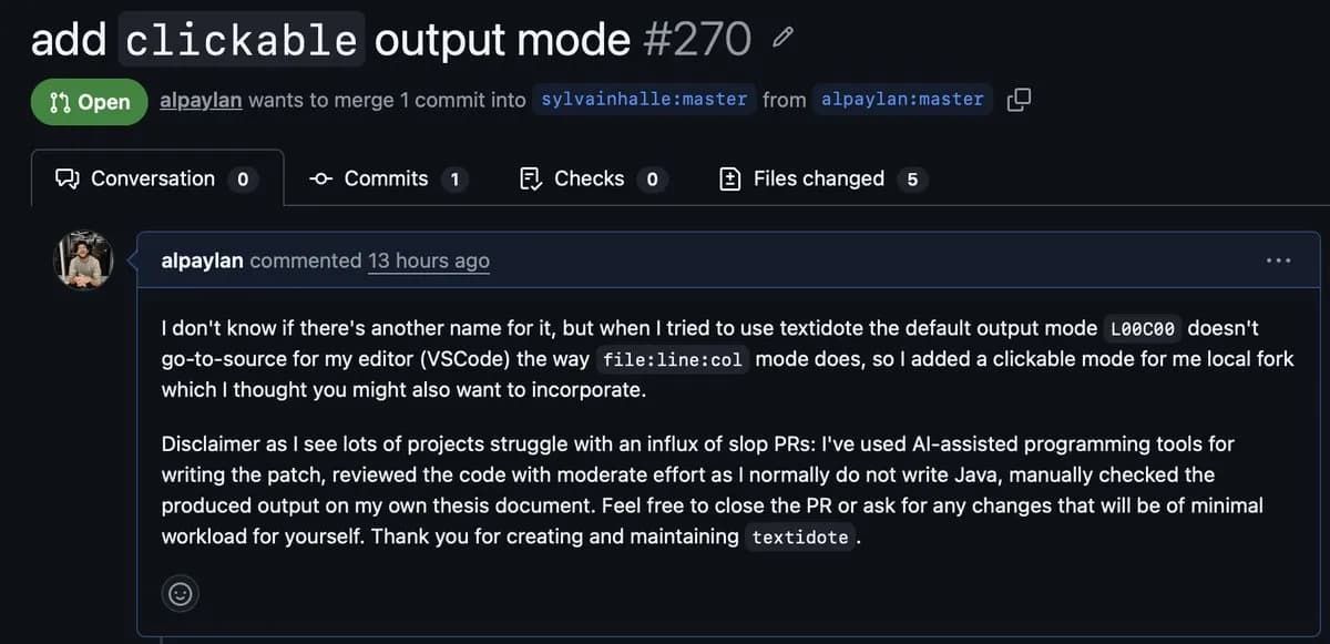 The PR you would have opened yourself