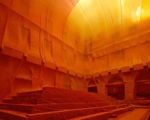 how penique productions dissolves architecture into glowing, immersive atmospheres