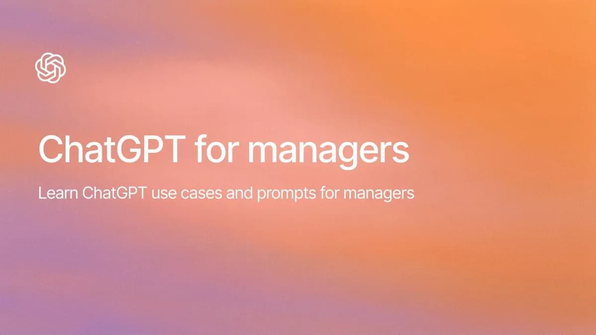 ChatGPT for managers