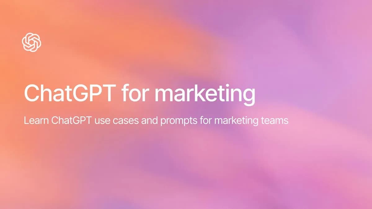 ChatGPT for marketing teams