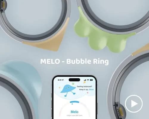 MELO bubble ring transforms fidgeting into an emotional interface