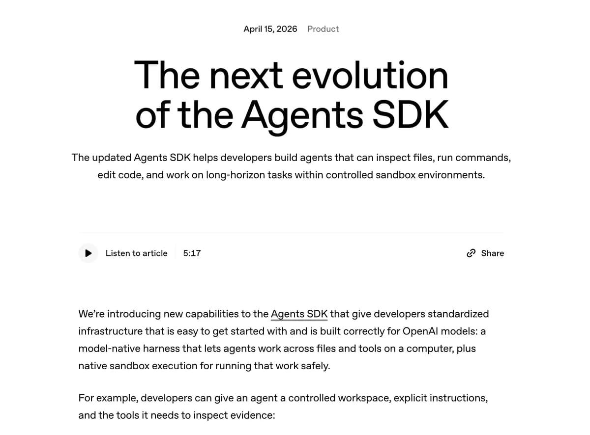 The next evolution of the Agents SDK