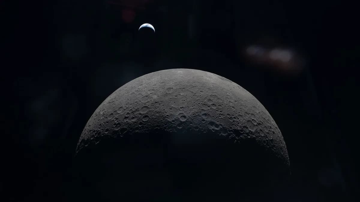 Artemis 2 spies a crescent Earth above the moon's horizon | Space photo of the day for April 10, 2026